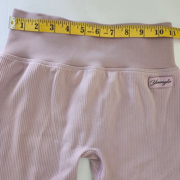 YoungLA Ribbed Mauve/Light Plum Pants/Leggings Size Medium - Picture 5 of 7
